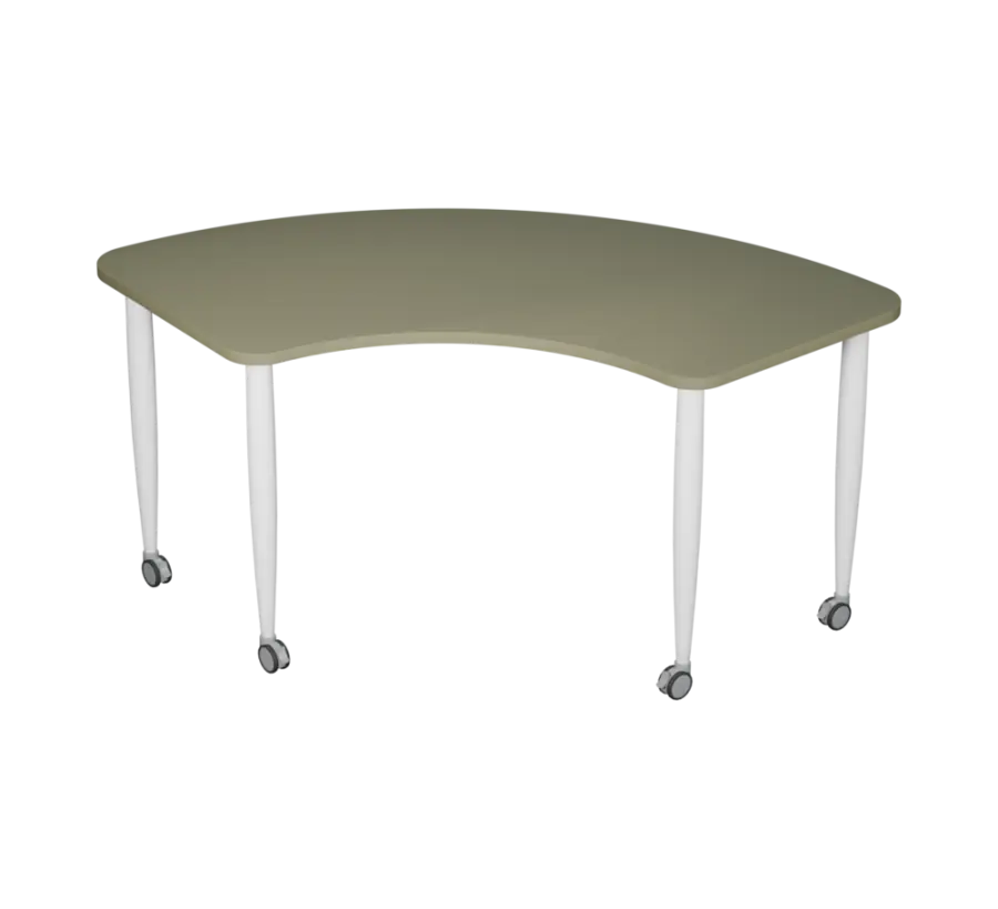 PLAYFORM 228 K modulární hravé stoly, mobilní, výška 750 mm, kovová podnož bílá, deska 25 mm, beton